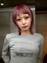 ギークス(GEEKS)&nbsp;【GEEKS渋谷】ブリーチカラー/青みピンク/ハッシュカット/ウルフ