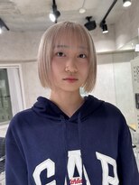 ハイプ マン 藤沢(HYPE MAN) ダブルカラー&ブリーチ/ブロンドボブ/ホワイトブロンドベージュ