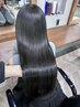 小顔レイヤーカット+美髪縮毛矯正＋艶カラー＋バイカルテTR￥22000