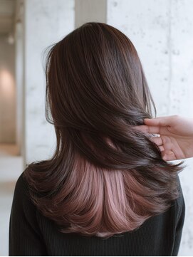 アース 天満橋店(HAIR & MAKE EARTH) 春カラー◎インナーカラーピンク×ロング×ケアブリーチ