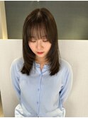 オリーブベージュ/レイヤーカット/顔まわりカット/小顔カット