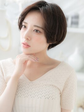 モッズヘア 越谷(mod's hair) かきあげ前髪黒髪大人ボブショートマッシュa越谷20代30代40代