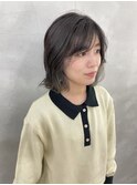 ミディアムボブ×インナーカラー 