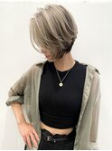 外国人風ショート バレイヤージュ プラチナベージュt728