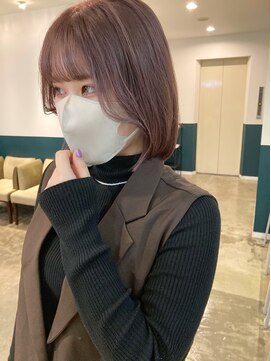 ヘアーブレイス(hair brace) くびれボブ×ピンクベージュ【菅野竜矢】