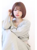 ローライトことりベージュ大人かわいい小顔スリークボブ大人ボブ