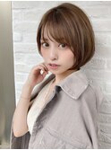 《前地 麻衣》オフィスでも◎愛され丸みボブ　ひし形シルエット