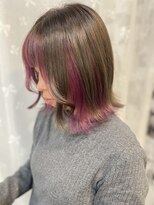 ヲタクに美容室は難しい。&nbsp;ブリーチあり/インナーピンクパープル