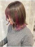 ブリーチあり/インナーピンクパープル