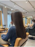 ストレートロング/グレージュ/透明感グレージュ