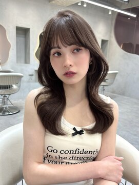 グロー 大宮(GLROW) ラベンダーベージュ くびれ巻き 顔まわりカット