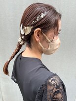 アール 北千住店(ar)&nbsp;編みおろしアップ/ハーフアップ/金粉アレンジ/二次会/結婚式