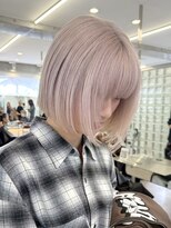 サンクマーケット 渋谷(cinq MARKET) 渋谷ブリーチカラーミディアムレイヤーミルクティーベージュ30代