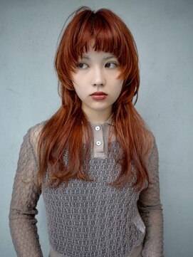 ギークス(GEEKS) 【GEEKS渋谷】ハッシュカット/ロングウルフ/ワンブリーチ/暖色系