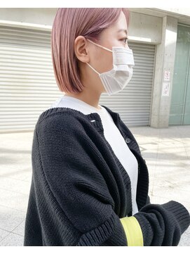 ケンジ 横浜(KENJE) ボブ/ダブルカラー/ピンクベージュ/ハイトーンカラー