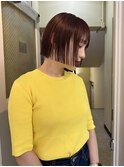 ミニボブ×暖色カラー
