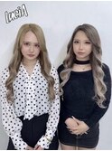  【レミー100%/54cm】シールエクステ80枚+ドライカット