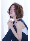 大人可愛い&甘い外ハネ×伸ばしかけボブ