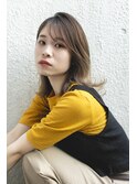 ミディアム　ベージュカラー　モテ　愛され　外巻き