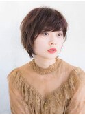 流しバング　ゆるふわショート