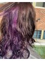 美容室 キレイ&nbsp;パーマ＋パープルインナーカラー