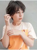 くびれ/ショートボブ/前髪パーマ/ダークベージュ/髪質改善/30代