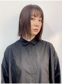 ギリギリ結べる長さの切りっぱなしボブ