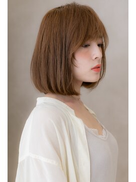 カバーヘア イヴ 戸頭店(COVER HAIR EVE) カーキアッシュフェザーバング前下がりボブ302Y戸頭20代30代40代