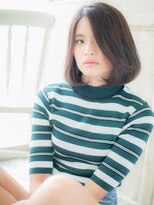 ブルー(BLUE)&nbsp;アッシュブラックアシンメトリーワンカール20代30代40代c水戸