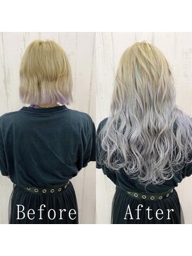 ARビューティー ギンザ(AR Beauty Ginza) パープルグレー#シールエクステ#ツートンカラー#小顔ヘア#銀座