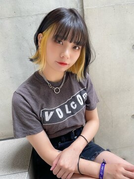 スタッド(STUD) 【STUD】ビビットイエロー×インナーカラー