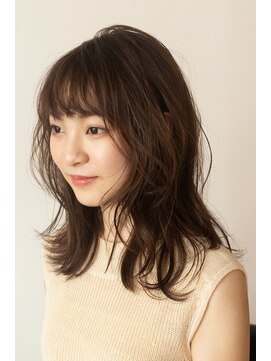 カル 北浦和西口店(caru) 20代30代40代ピンクベージュ前髪インナーグレージュ