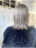 切りっぱなしボブ×ホワイトグレージュ/たまプラーザ