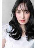 黒髪アッシュブラック大人美人韓国風巻きロング311X上尾30代40代