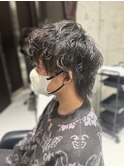 ウルフマッシュ×波巻きパーマ