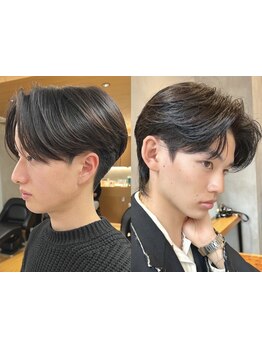 セルフケアでは難しい眉を一緒にケアすることで、清潔感溢れる好印象スタイルに☆センターパート/マッシュ