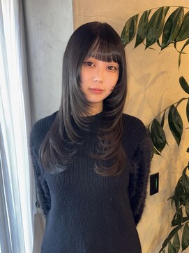 ラヴィズム 長岡店(LUVISM) 韓国/顔周りレイヤー/ダブルカラー/ベージュ/前髪新潟長岡宮関◆