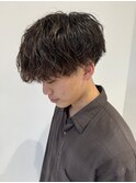 ツイストパーマツイストスパイラルパーマツーブロック刈り上げ