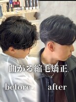 クレア本厚木(CREA)&nbsp;MEN’S/リバースセンターパート/ニュアンスパーマ/本厚木