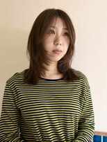 ニュイ(NUIT) 顔まわりザクザクレイヤーカットミディアムブリーチなしオリーブ