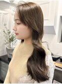 【白石】ブリーチなしミルクティベージュ透明感カラー原宿