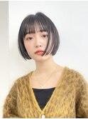 ナチュラルボブミニボブ前下がりボブ黒髪ショートボブ20代30代