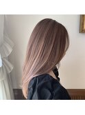 ミルクティーピンク レイヤーカット