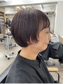 【中目黒】白髪ぼかしカラーのマッシュショート!ピンクベージュ