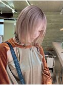 ミルクティーカラー裾カラーデザインカラーハイトーンミニボブ