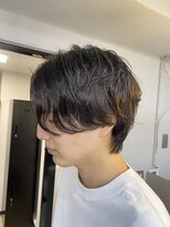 毛流れパーマ　ハンサムショート