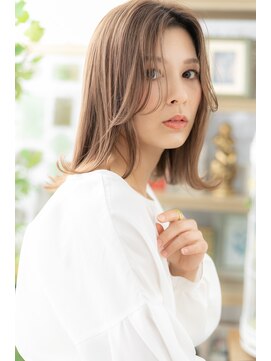カバーヘアアンドスパ ブリス 浦和(COVER HAIR&SPA bliss) かきあげバングハイライト小顔くびレイヤーh3浦和20代30代40代