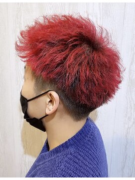 テーラヘアー 葛西店(TELA HAIR) メンズ×ジェットモヒカンレッド