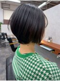 ミニウルフチェリーブラウンホワイトグレージュフェザーパーマ