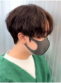 センターパート/ニュアンスパーマ/韓国/フェーザーパーマ/眉毛